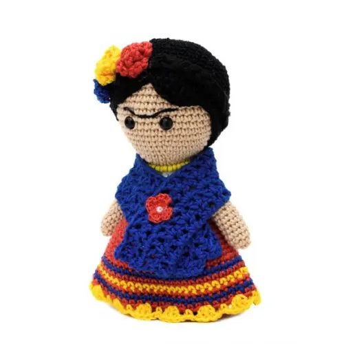 Frida Kahlo Média em Amigurumi