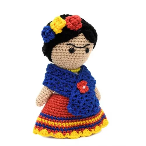 Frida Kahlo Média em Amigurumi