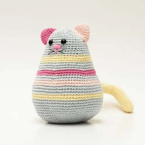 Gato Listrado Peso de Porta em Amigurumi