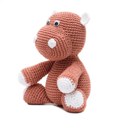 Hipopótamo Marrom em Amigurumi