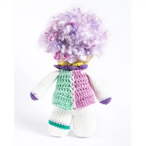 Palhaça de Cabelo Crespo em Amigurumi