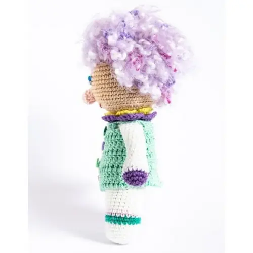 Palhaça de Cabelo Crespo em Amigurumi