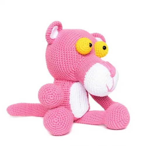 Pantera Cor de Rosa em Amigurumi