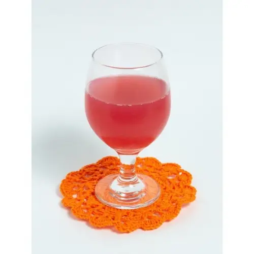 Porta copos em crochê laranja