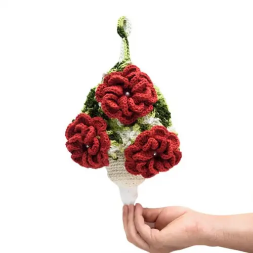 Puxa Saco em Crochê Vaso de Flor