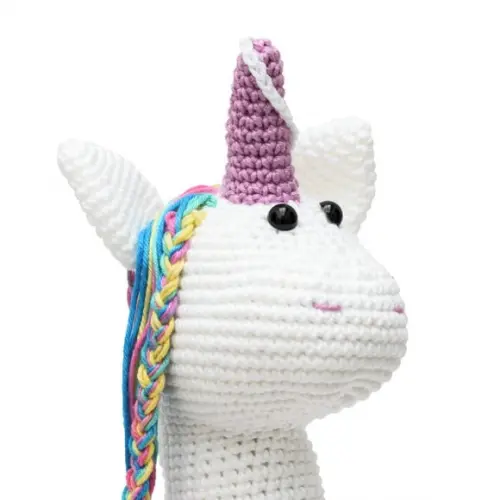 Unicórnio Lilás em Amigurumi
