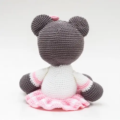 Ursa de Saia Rosa em Amigurumi