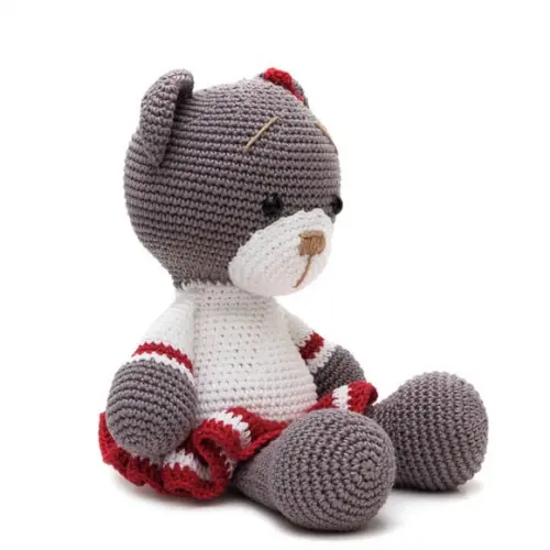 Ursa de Saia Vermelha em Amigurumi