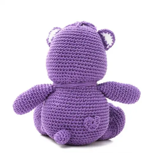 Ursinho Carinhoso Roxo em Amigurumi