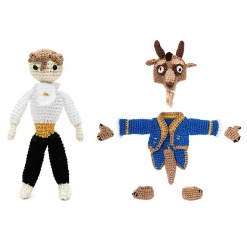 a Fera da Bela e a Fera em Amigurumi