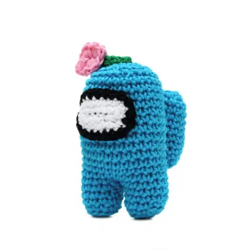 Among Us Azul em Amigurumi