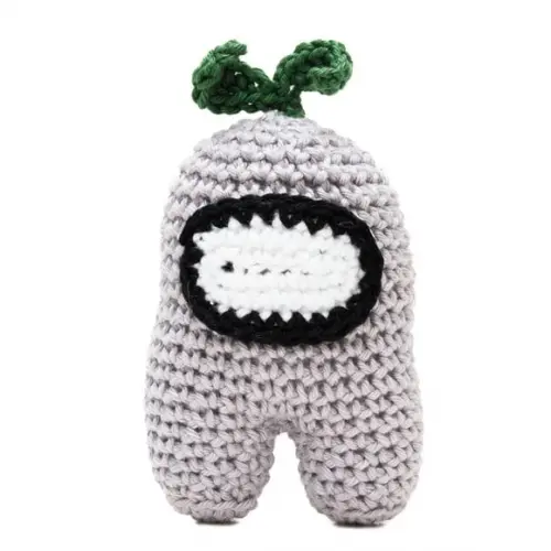 Among Us Cinza Claro em Amigurumi