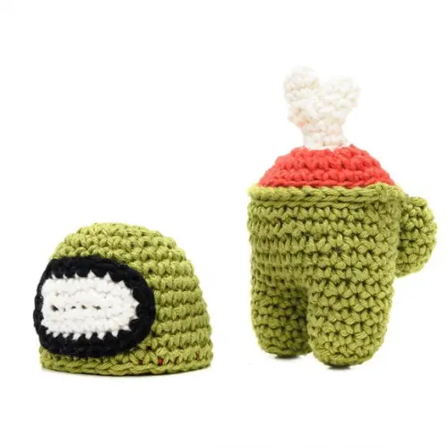 Among Us Morto Verde em Amigurumi