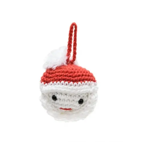 Bola de Natal Papai Noel em Amigurumi