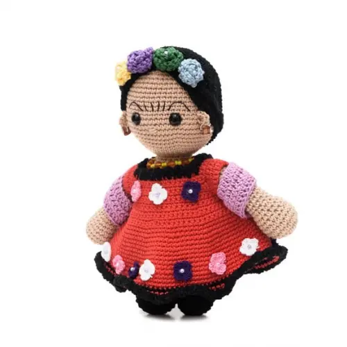 Boneca Frida Kahlo Decorada em Amigurumi