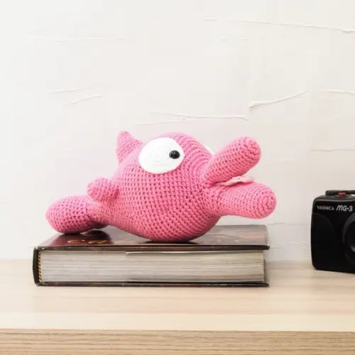Boto Cor de Rosa em Amigurumi