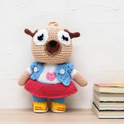 Cachorrinha Pug Chip em Amigurumi