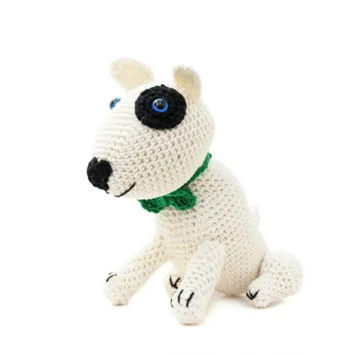 Cachorro Bacon Bull Terrier em Amigurumi