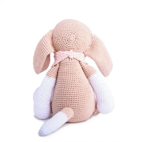 Cachorro Beagle Lenço Rosa em Amigurumi
