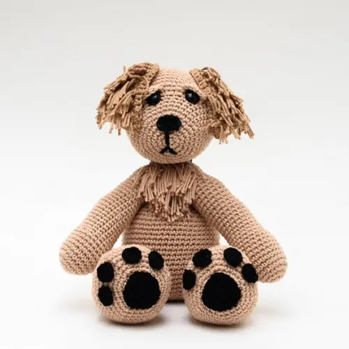 Cachorro Gold Retriever em Amigurumi