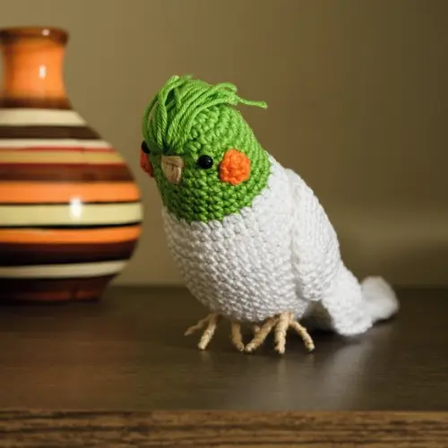 Calopsita Verde em Amigurumi