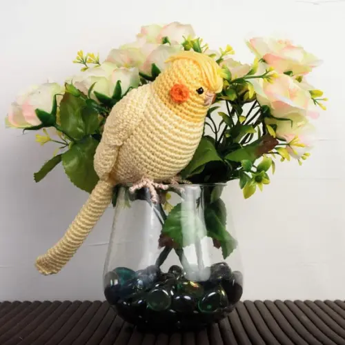 Calopsita Toda Amarela em Amigurumi