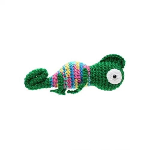 Camaleão Verde Escuro em Amigurumi