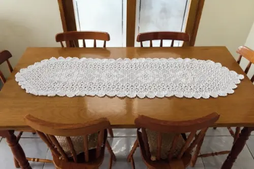 Caminho de Mesa em Crochê Flores