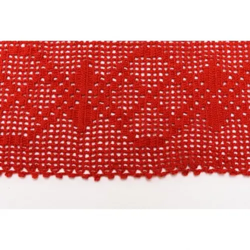 Caminho de Mesa em Crochê Vermelho