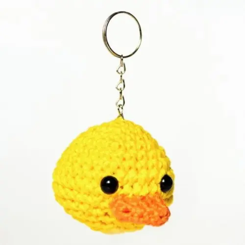 Chaveiro Cabeça de Pato em Amigurumi