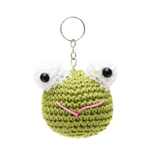Chaveiro Cabeça de Sapo em Amigurumi
