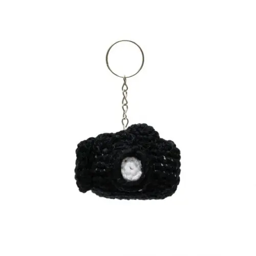 Chaveiro Câmera Fotográfica em Amigurumi