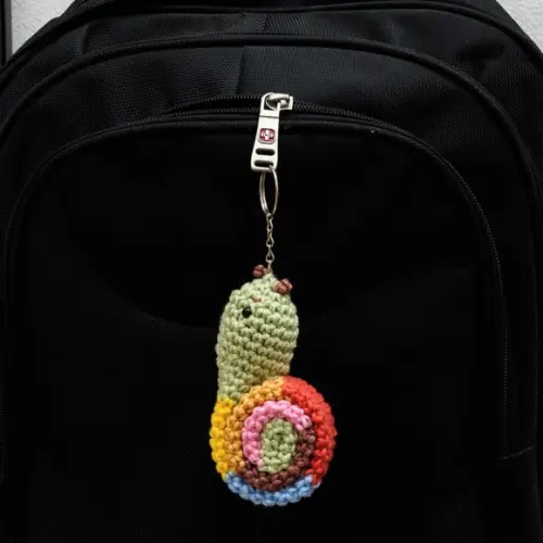 Chaveiro Caracol em Amigurumi