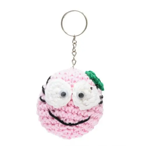 Chaveiro Carinha Feliz Pequeno em Amigurumi