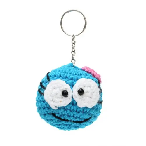 Chaveiro Carinha Feliz Pequeno em Amigurumi