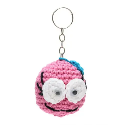 Chaveiro Carinha Feliz Pequeno em Amigurumi