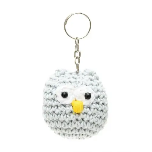 Chaveiro Coruja Cinza em Amigurumi