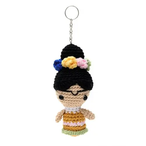 Chaveiro Frida Kahlo em Amigurumi