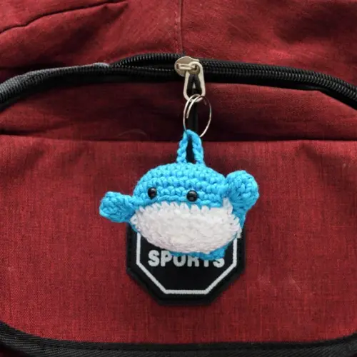 Chaveiro Mini Baleia em Amigurumi
