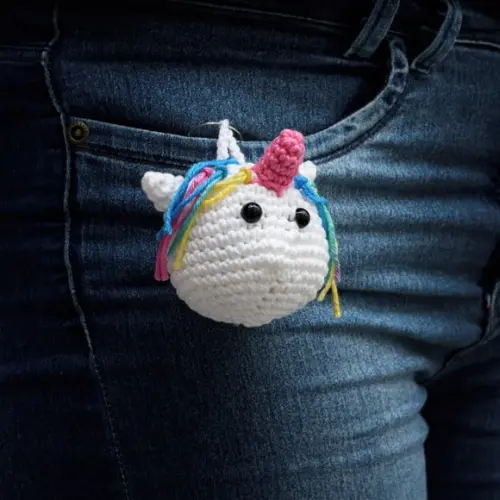 Chaveiro Unicórnio em Amigurumi