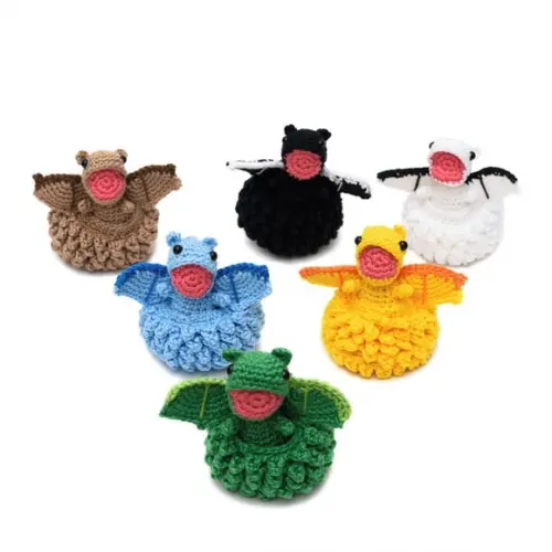 Coleção Ovo com Filhote de Dragão em Amigurumi