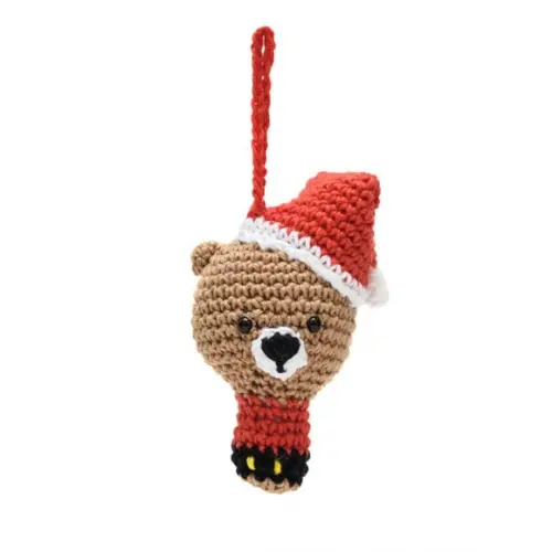 Enfeite de Natal Ursinho em Amigurumi