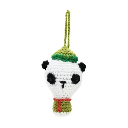 Enfeite de Natal Panda em Amigurumi