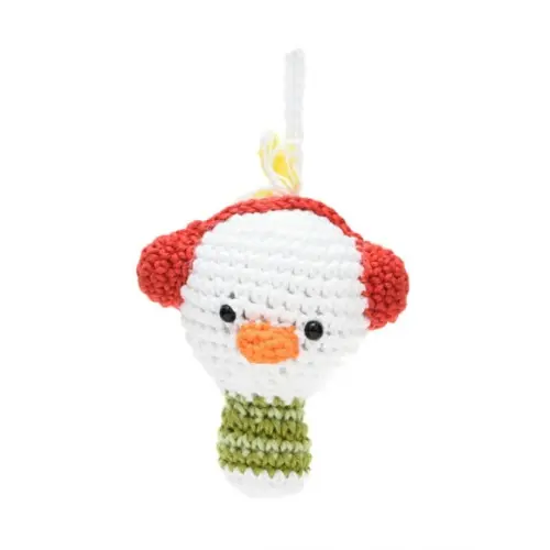 Enfeite de Natal Boneco de Neve em Amigurumi