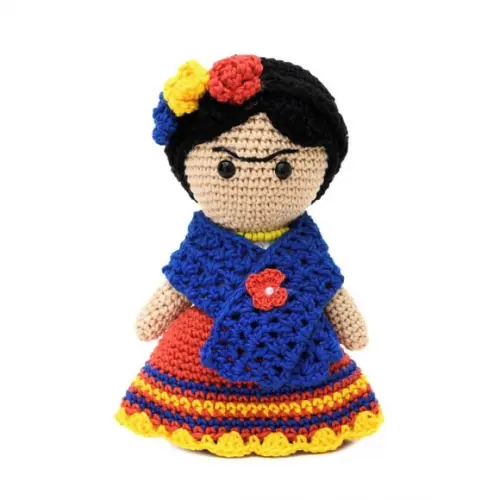 Frida Kahlo Média em Amigurumi