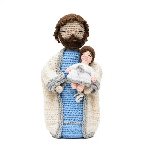 José com Menino Jesus em Amigurumi
