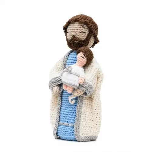 José com Menino Jesus em Amigurumi
