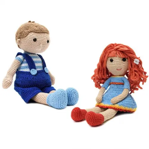 Kit Bonecos Alex e Valquíria em Amigurumi