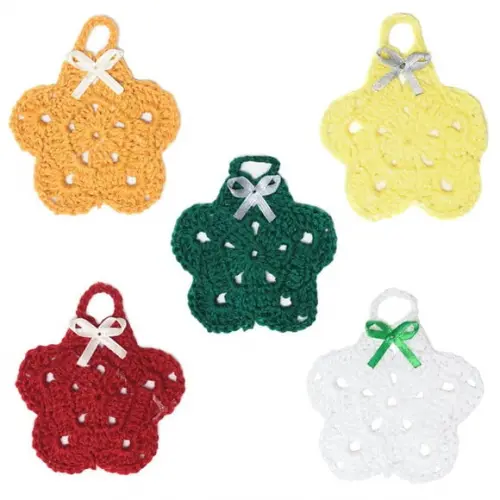 Kit Enfeite Flor de Natal em Crochê