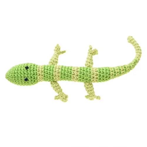 Lagartixa Verde Claro em Amigurumi